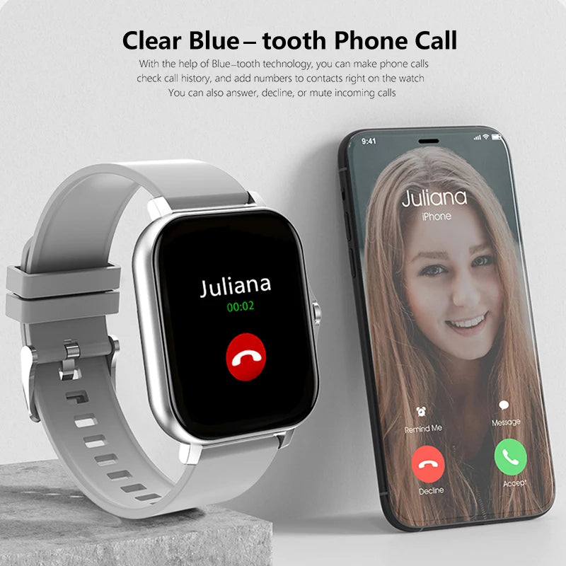 Reloj inteligente deportivo con control de la salud, resistente al agua, Bluetooth, llamadas, para hombres y mujeres, iOS, Xiaomi y Huawei 2025