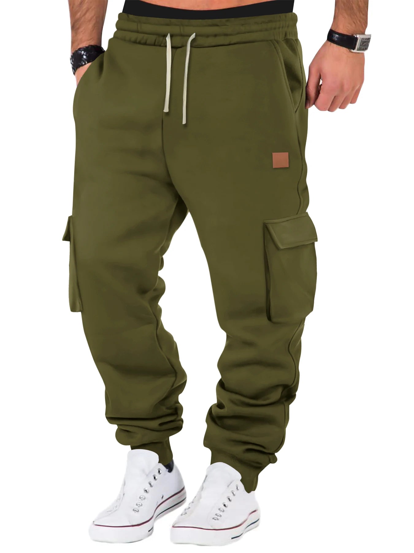 Pantalones cargo para hombre, para correr, entrenar, cómodos, transpirables, para exteriores, informales, , con múltiples bolsillos.