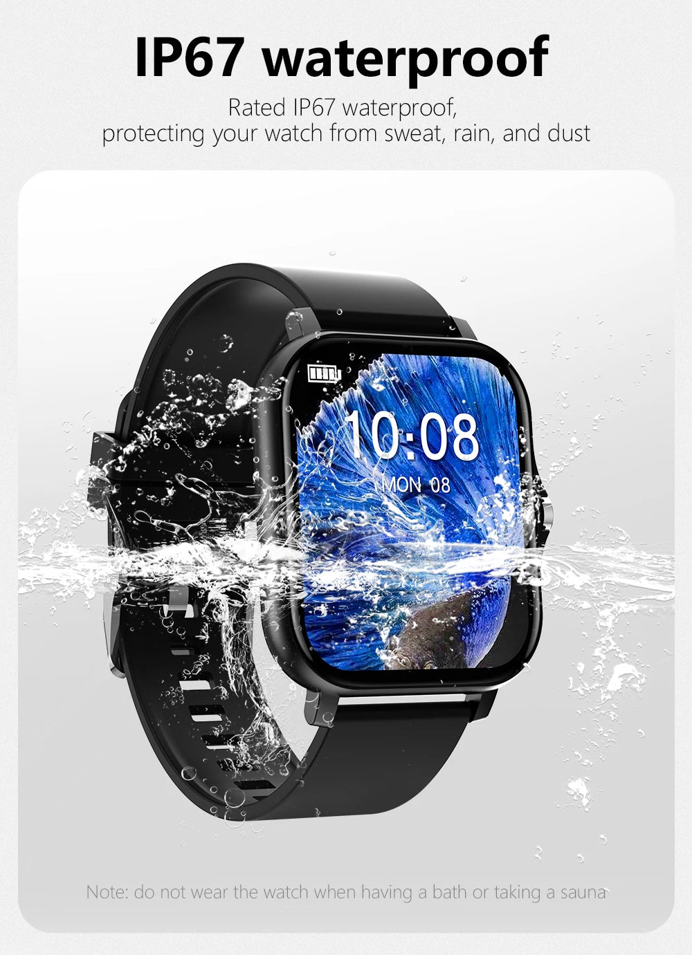 Reloj inteligente deportivo con control de la salud, resistente al agua, Bluetooth, llamadas, para hombres y mujeres, iOS, Xiaomi y Huawei 2025