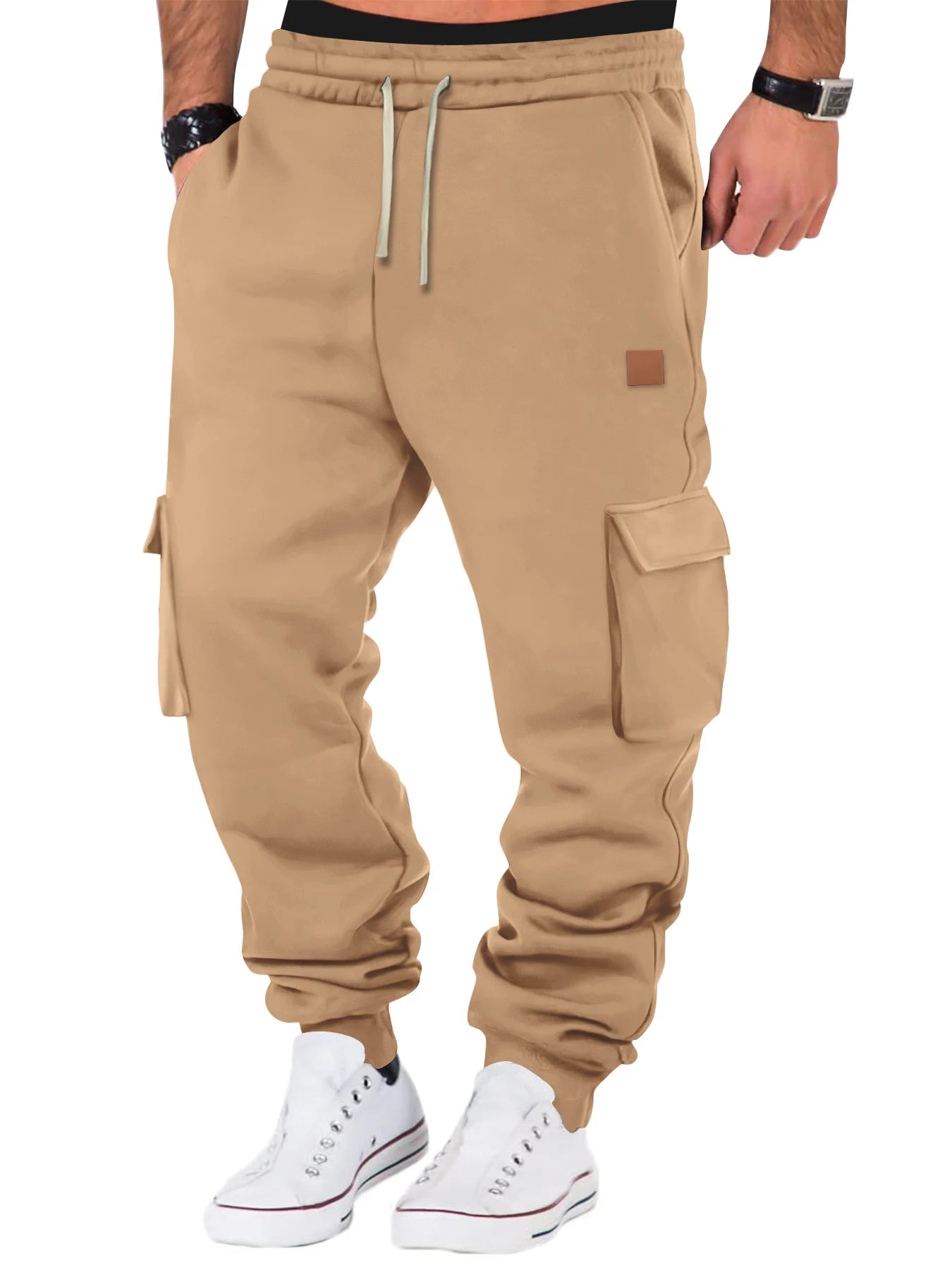 Pantalones cargo para hombre, para correr, entrenar, cómodos, transpirables, para exteriores, informales, , con múltiples bolsillos.