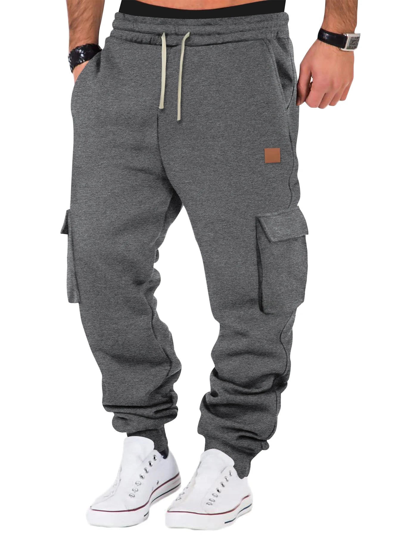 Pantalones cargo para hombre, para correr, entrenar, cómodos, transpirables, para exteriores, informales, , con múltiples bolsillos.