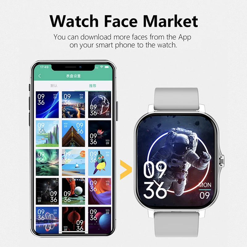 Reloj inteligente deportivo con control de la salud, resistente al agua, Bluetooth, llamadas, para hombres y mujeres, iOS, Xiaomi y Huawei 2025