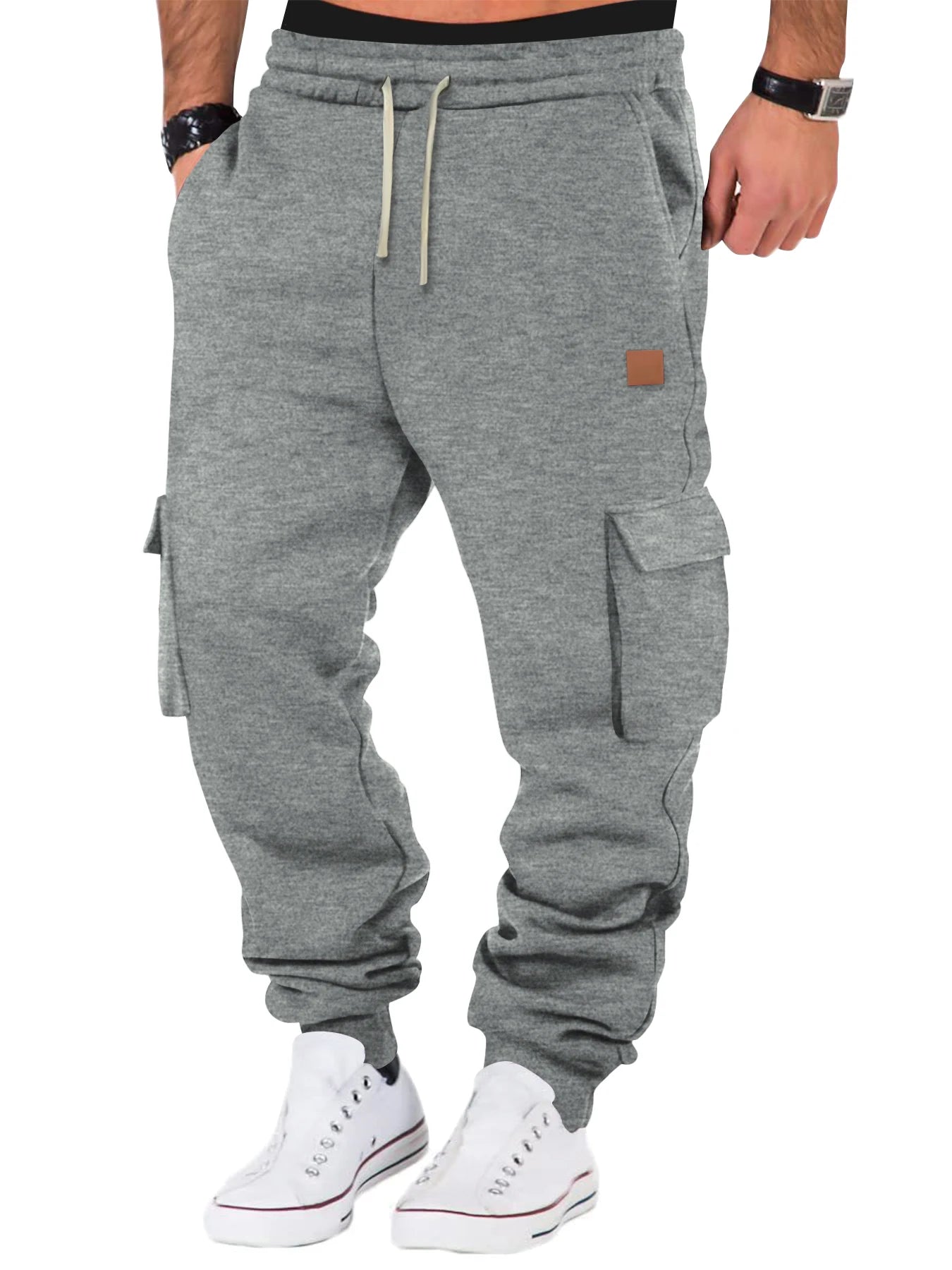 Pantalones cargo para hombre, para correr, entrenar, cómodos, transpirables, para exteriores, informales, , con múltiples bolsillos.